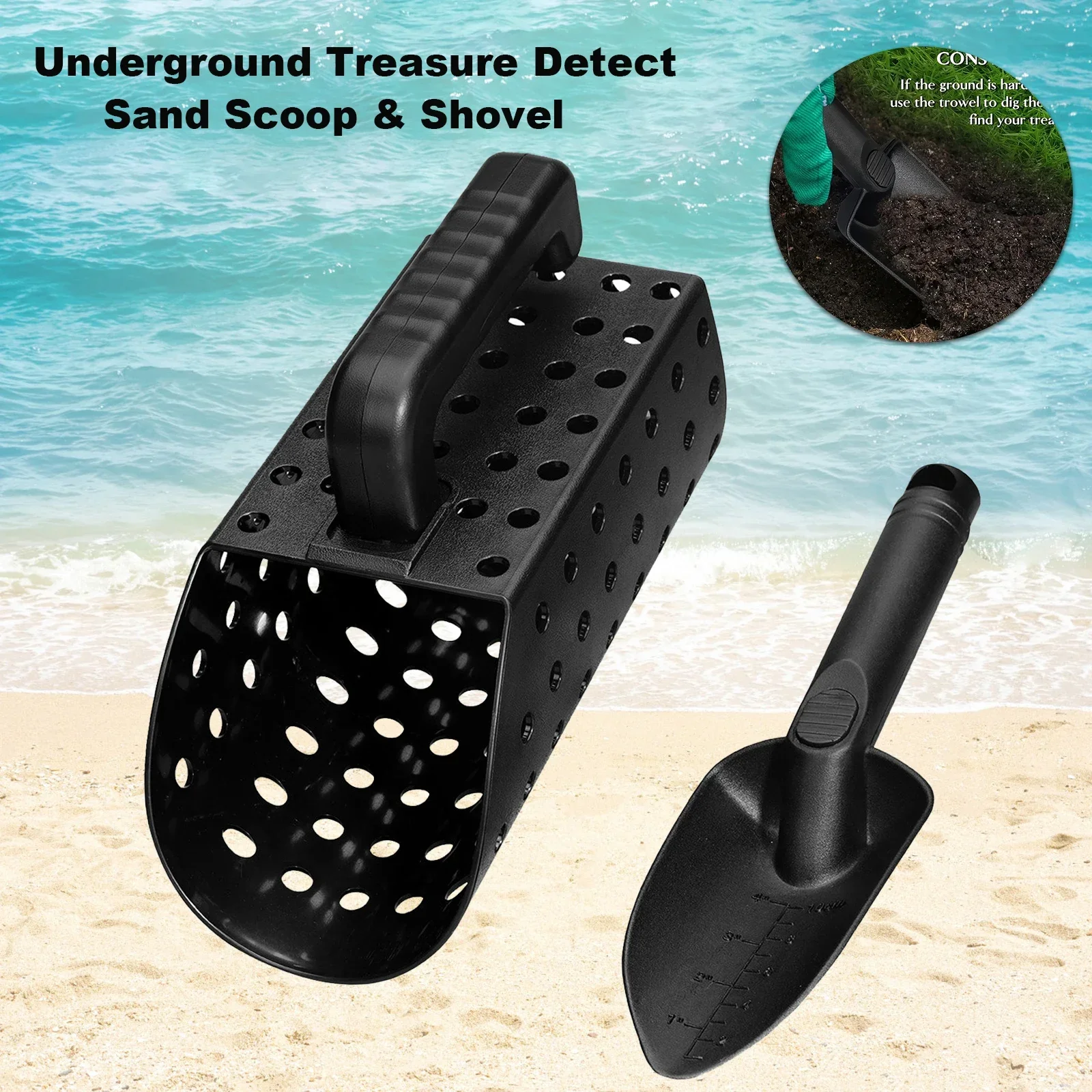 ABS Strand Goud Graven Filter Tool Zand Scoop en Schop Graven Tool Metaaldetector Zand Scoop Schop Set voor Kinderen Volwassenen