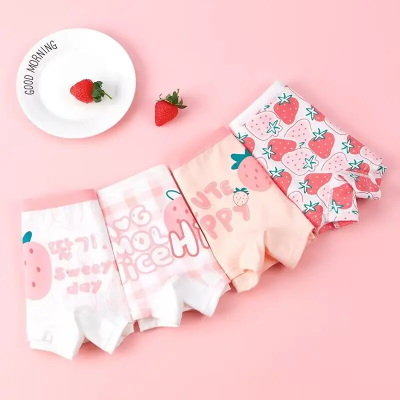 4pcs/Lot Cartoon Panties Cotton Short Pants Girls\' Underwear Suit 2-10Years