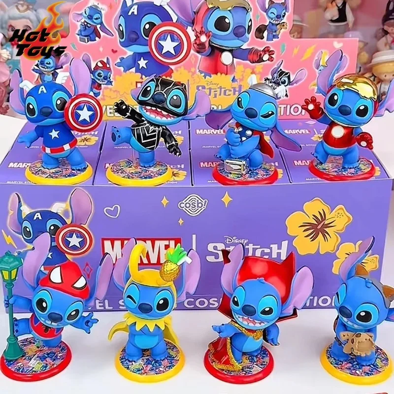 

Hottoys Cosbi Stitch Blind Box - Mystery Anime Figure Collectible Toy for Avengers Fans Ironman Thor Loki Characters