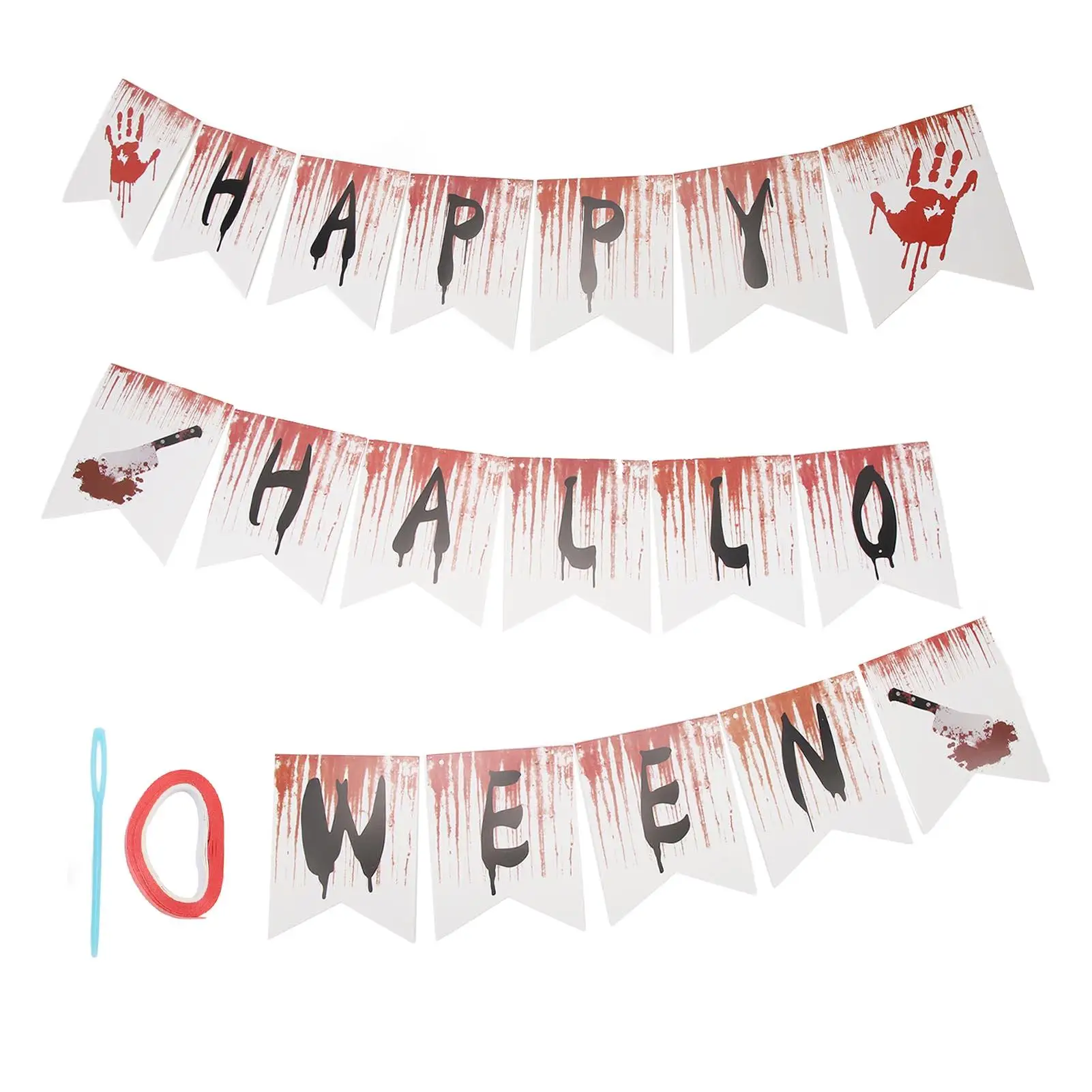 

Flexible Bloody Handprint Banners Unique Halloween Decor for Yard or Porch