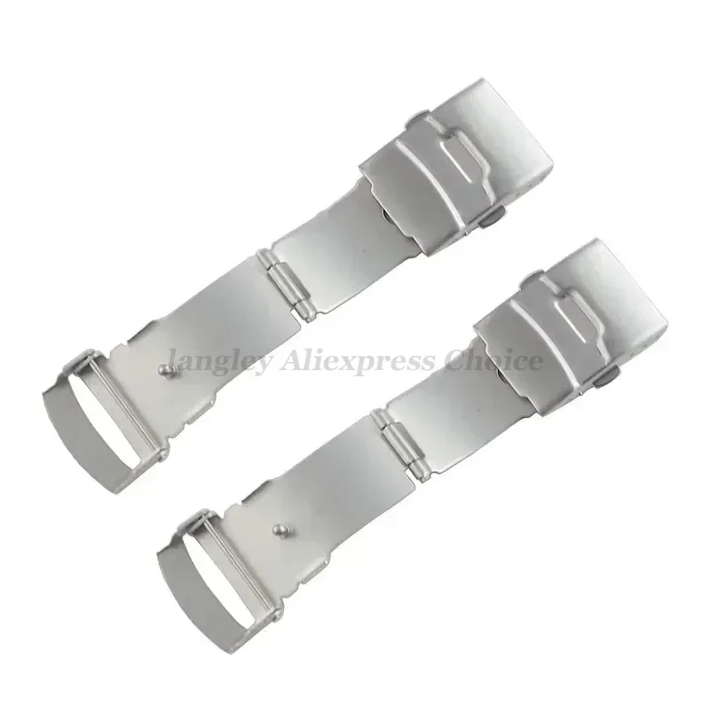 الفولاذ المقاوم للصدأ للطي مشبك ل Seiko حزام (استيك) ساعة 16mm18mm 20 مللي متر 22 مللي متر مشبك فضي مزدوج دفع زر أبازيم ساعة اكسسوارات