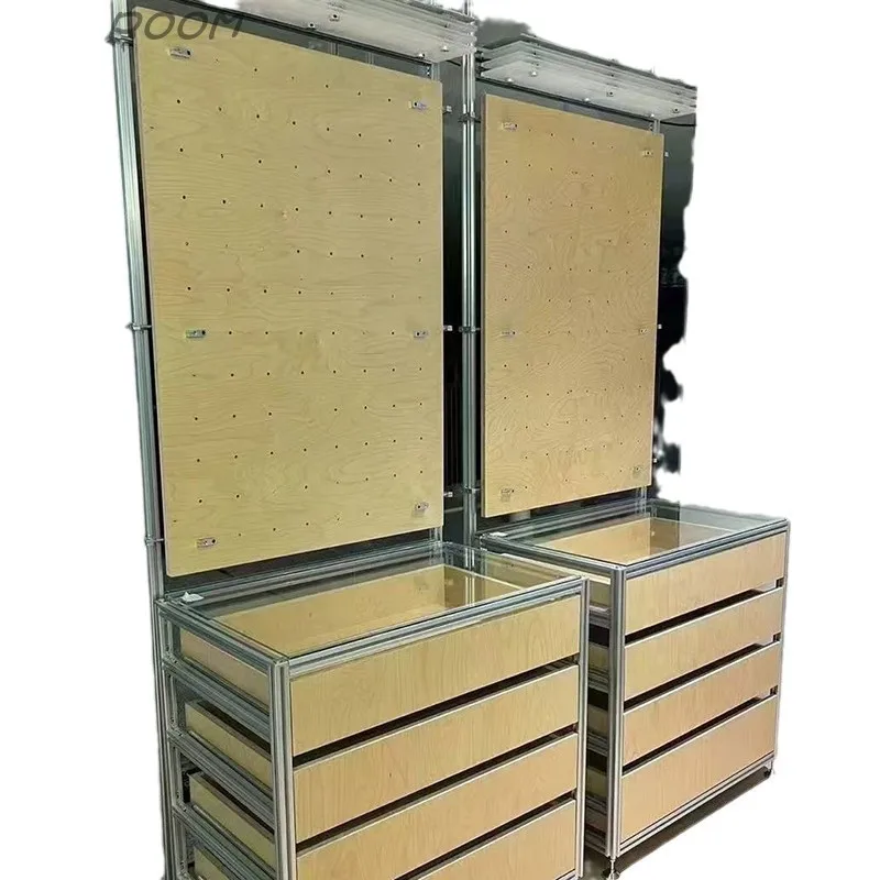 

Aluminum profile cabinets, clothing stores, jewelry display racks, buyer store decoration cabinets, hole board booths