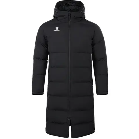 KELME 남성 겨울 자켓 긴 스포츠 훈련 후드 코트 아웃웨어 따뜻한 실크 코튼 방풍 코튼 의류 пуховик женский
