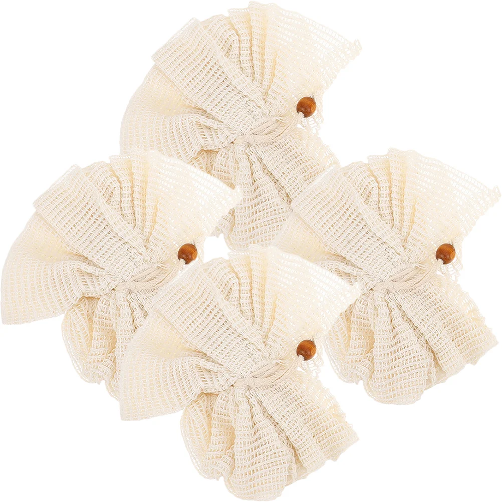 4 Pcs Ramie Loofah Bath Shower Scrubber Scrubbers Portable Bathtub Baby Clean Body Flowers Flax Puffs Ball Sponge