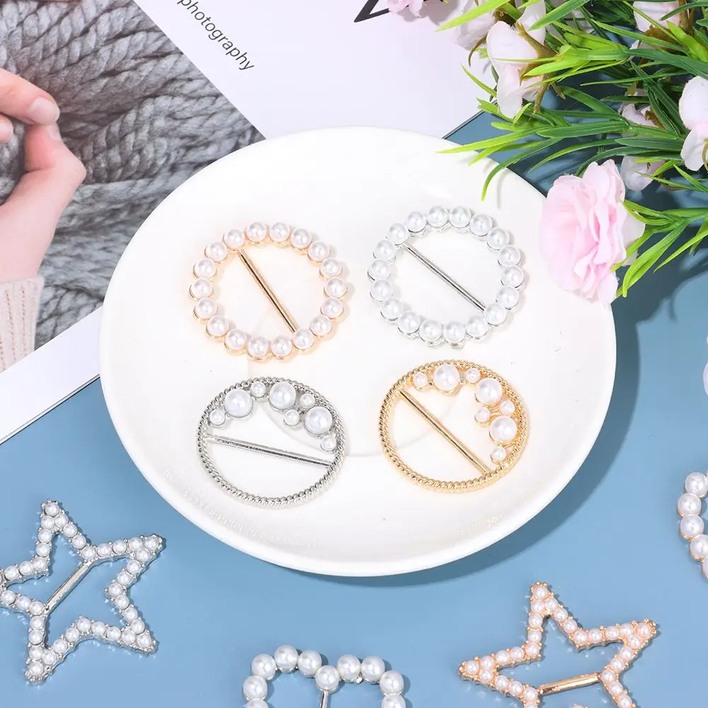 Moda fivela fixa camisa bainha lenço de seda fivela decorativa roupas apertar anel de fivela atada