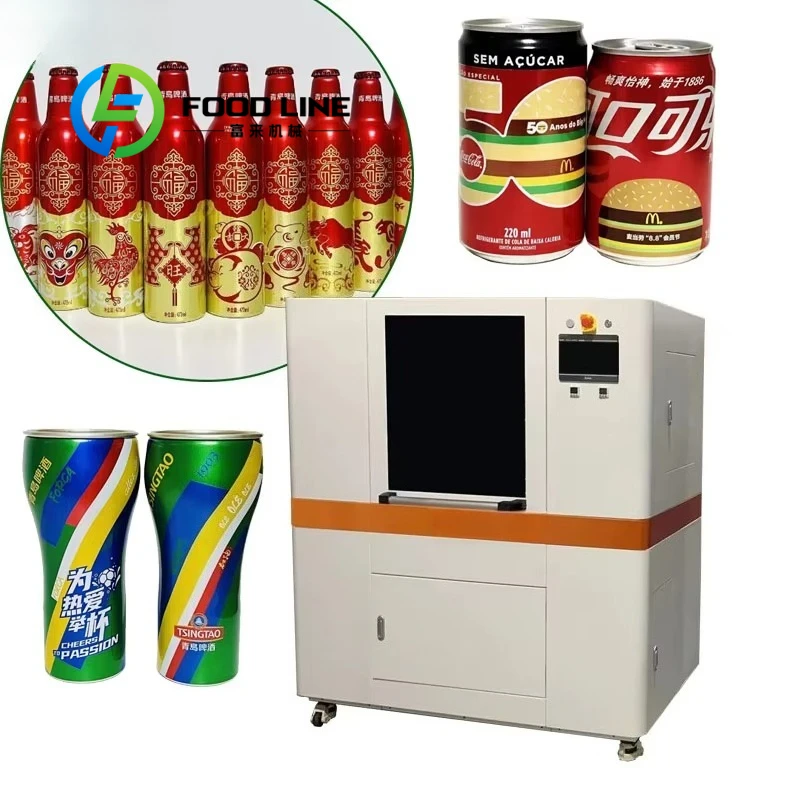Customized Auto Rotary UV Printer 360 Round Cylinder for Bottles Aluminum Cans Printing