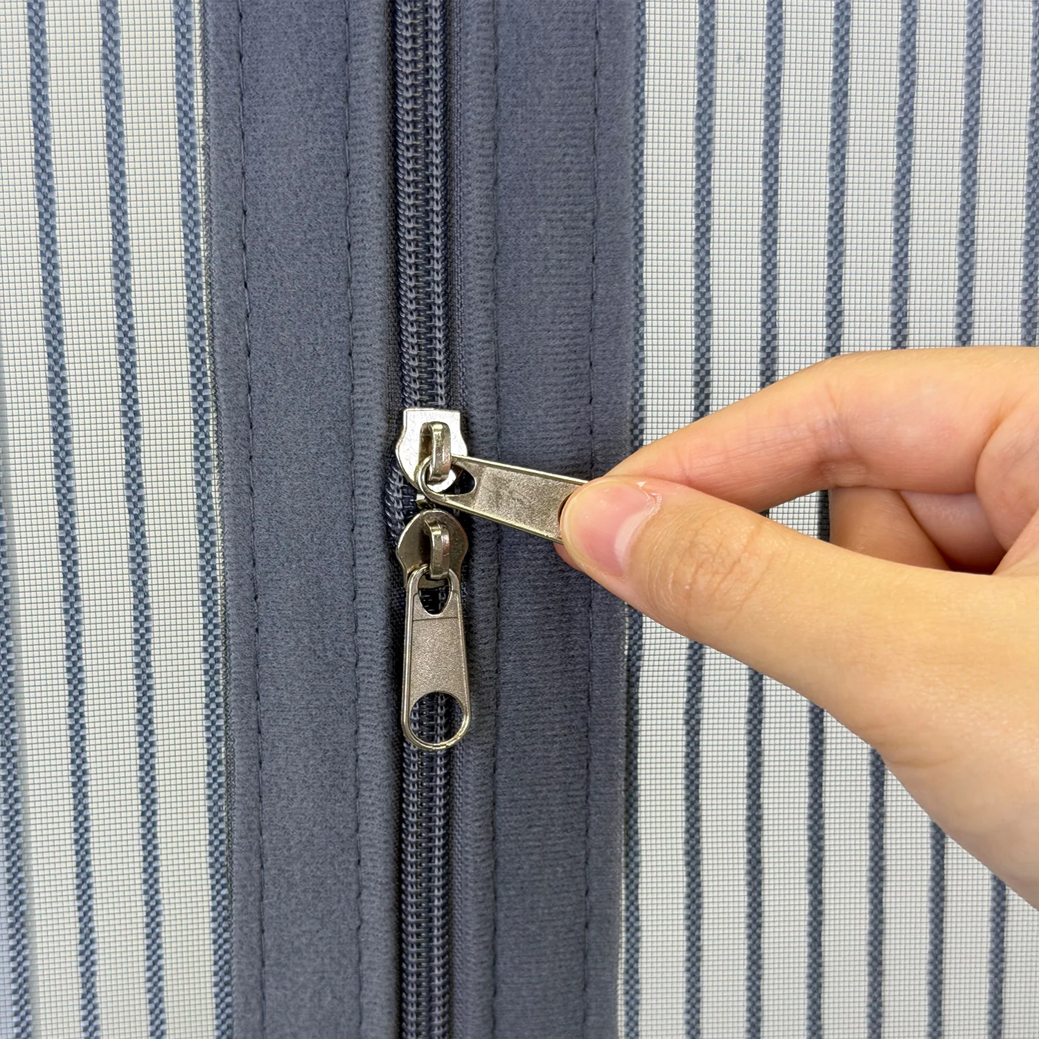 Zippered No-Drill Self-Adhesive Window Screen, Summer Mosquito Nets, Curtains and Window Treatments, Easy to Install