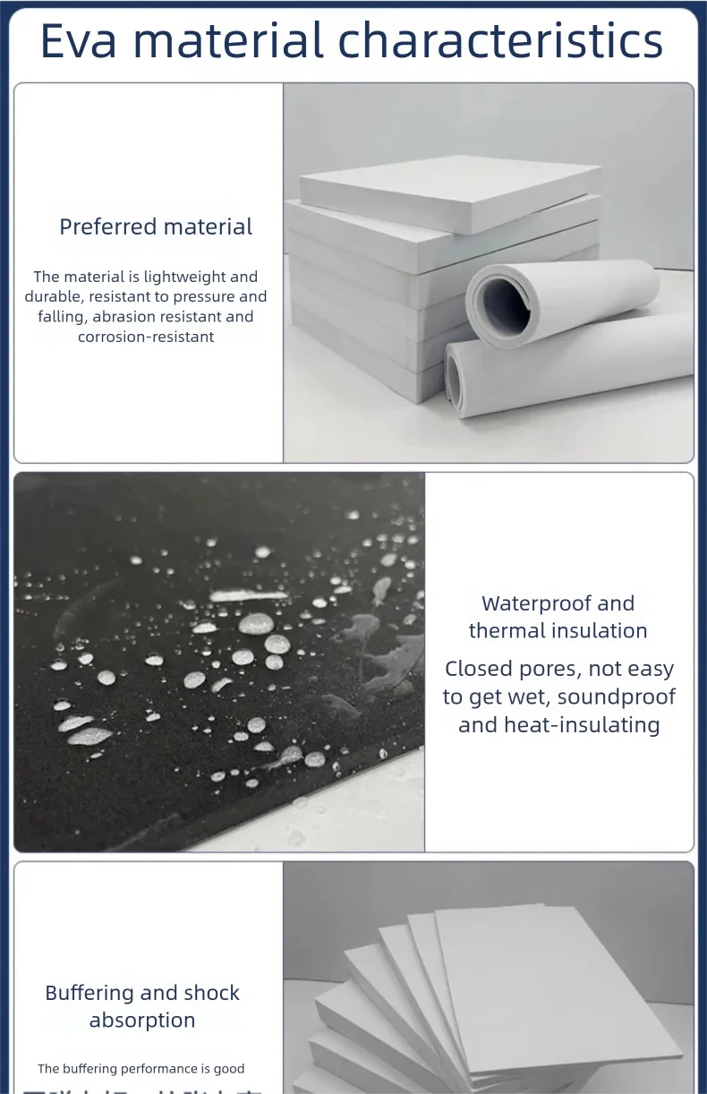 Various Hardness EVA Foam Sheet Soft Hard EVA Rubber Board Shock Absorption Noise Reduction Foam DIY Model Making Material