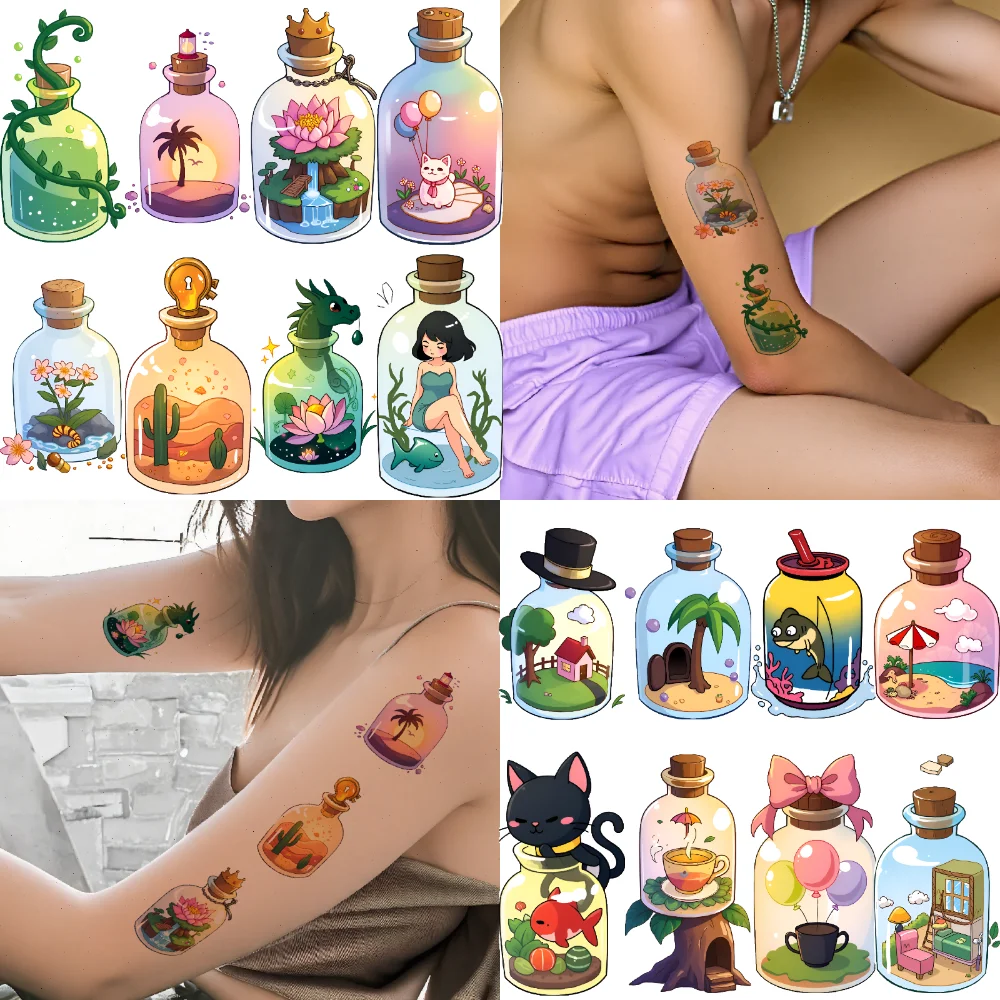 

28pcs Temporary Tattoo Dinosaur Stickers Waterproof Long-lasting Body Stickers Decorative Stickers Cartoon For Cheeks Women