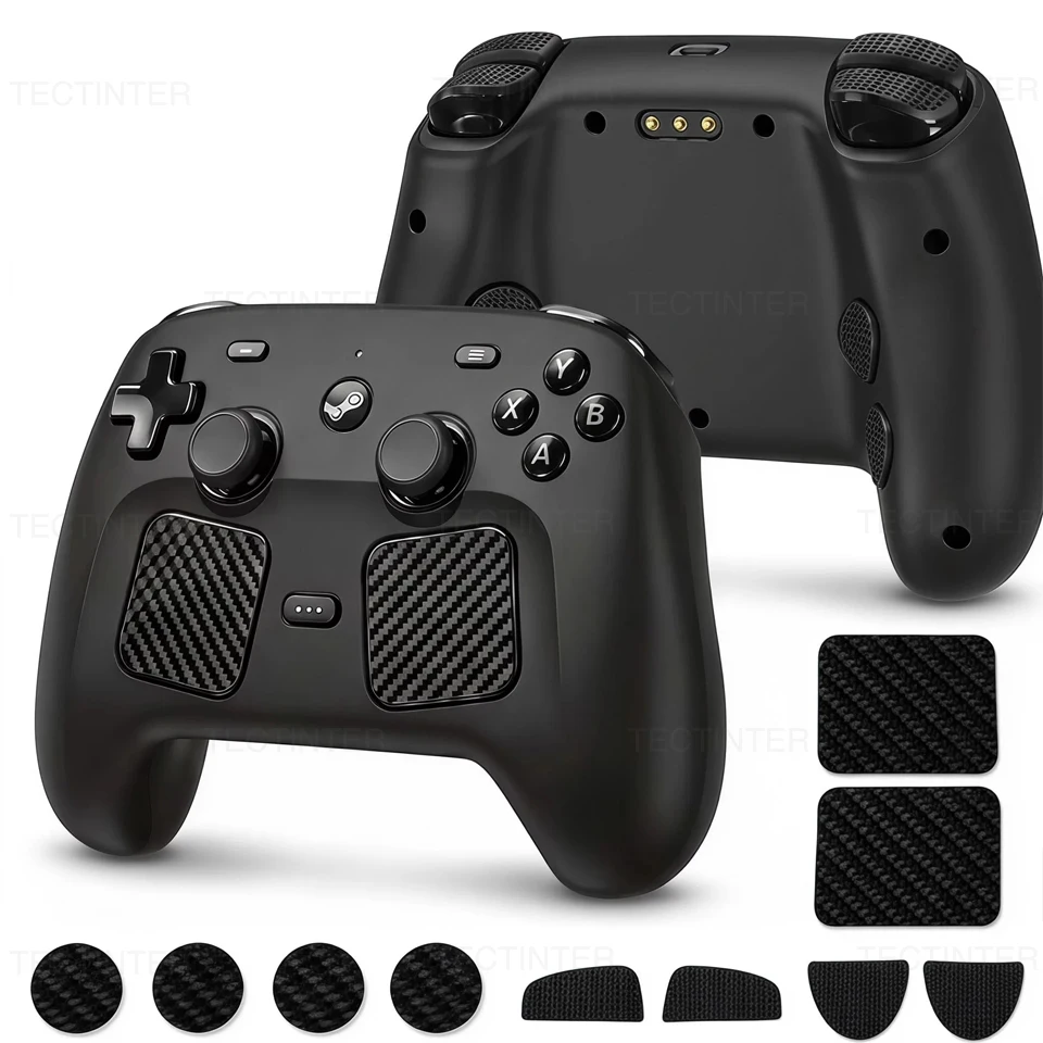 10Pcs/Set Button Stickers for Steam Controller 2 Carbon Fiber Touchpad Textured Joystick Cap Grip Protector Cover Accessories