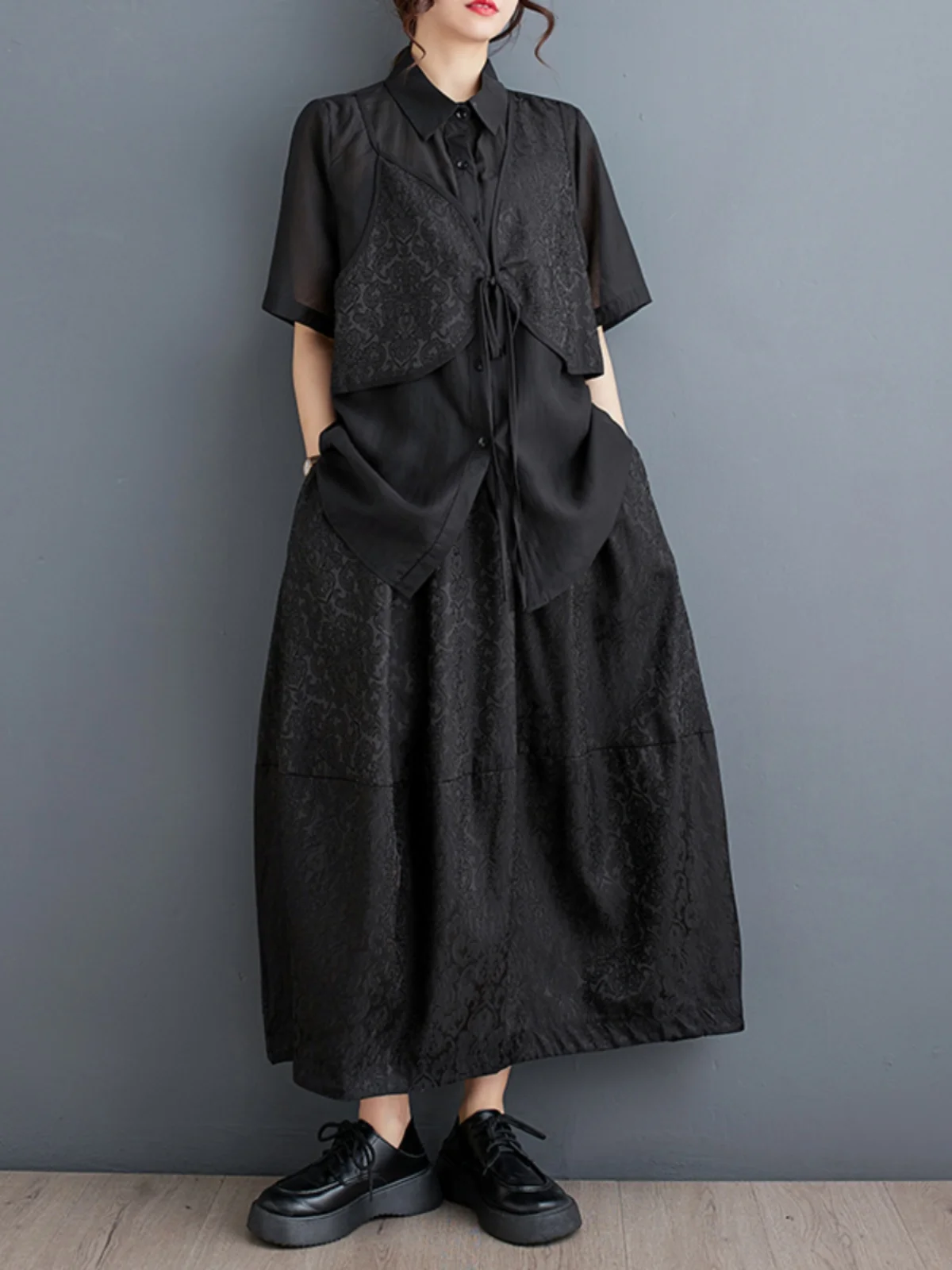 

Artistic k Sle Summer 2025 Loose Fit Embroidered Belted Vest irt f Skirt Two Piece Set Faionable Women's Ensemble