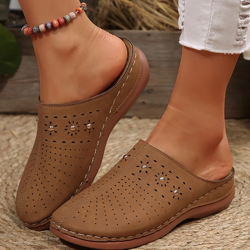 

Women Shoes New Wedge Heel Mules Female Slippers Women Summer Hollow Out Slides Shoes Woman Large Size Thick Sole Outdoor Sandal