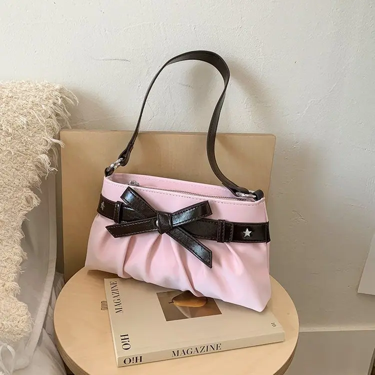 

Rotating Strap Underarm Bag, Bow Design Shoulder Purse, Soft Lining Fashion Bag クロエトートバッグ