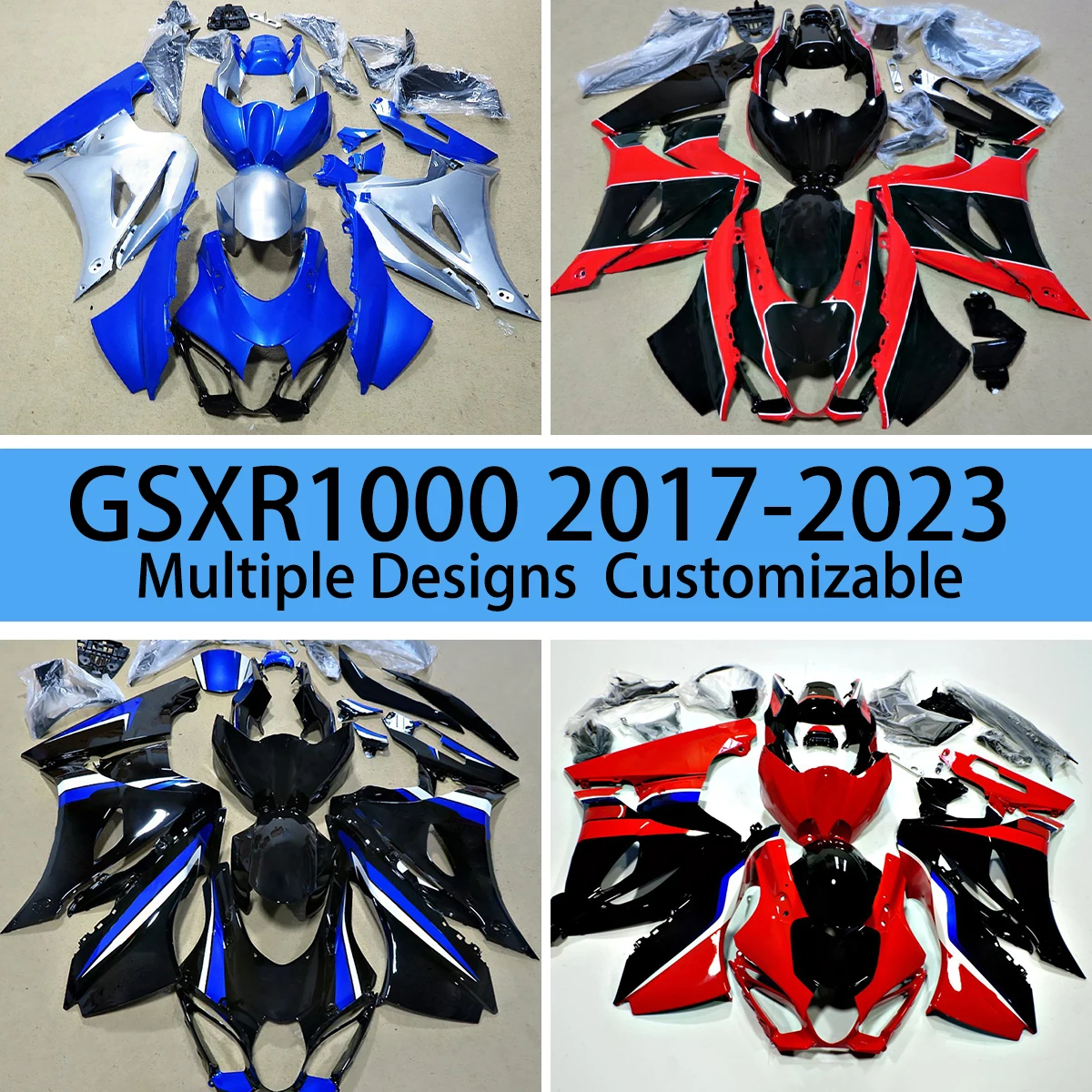 For GSXR1000 2017 2018 2019 2020 2021 2022 2023 ABS Plastic Fairings GSXR 1000 17 18 19 20 21 22 23 Motorcycle Fairing Kit