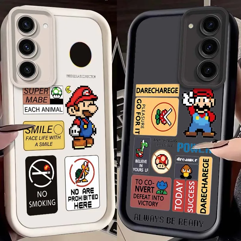 

Comics Supers M-Marios Cartoon For Samsung Galaxy S25 S24 S23 S22 S21 S20 20 A16 A55 Ultra Plus FE 5G Eye Ladder Phone Case