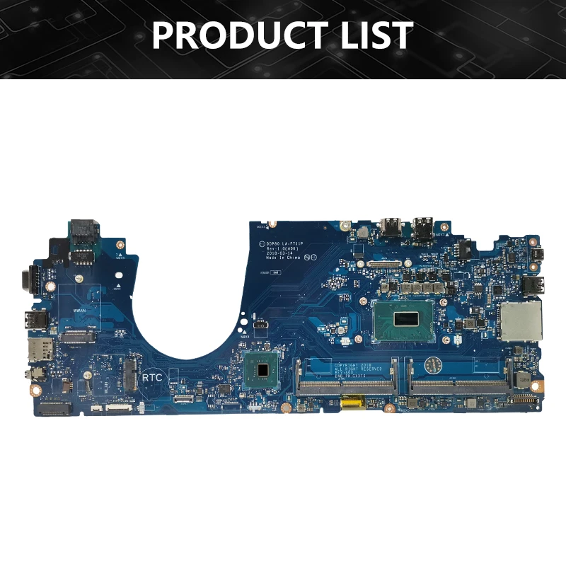 LA-F711P Mainboard UNTUK DELL Latitude 15 5591 E7450 Laptop Motherboard CN-0Y15C1 0DMR52 DDR4 dengan I5 I7 8th Gen