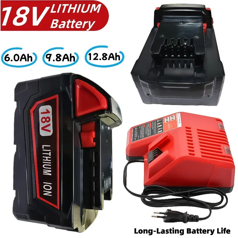 Batterie d'outil électrique 18V M18 XC 48-11-1860 6.0/9.8/12.8Ah M18B5 BR, batterie lithium-ion remplaçable, chargeur