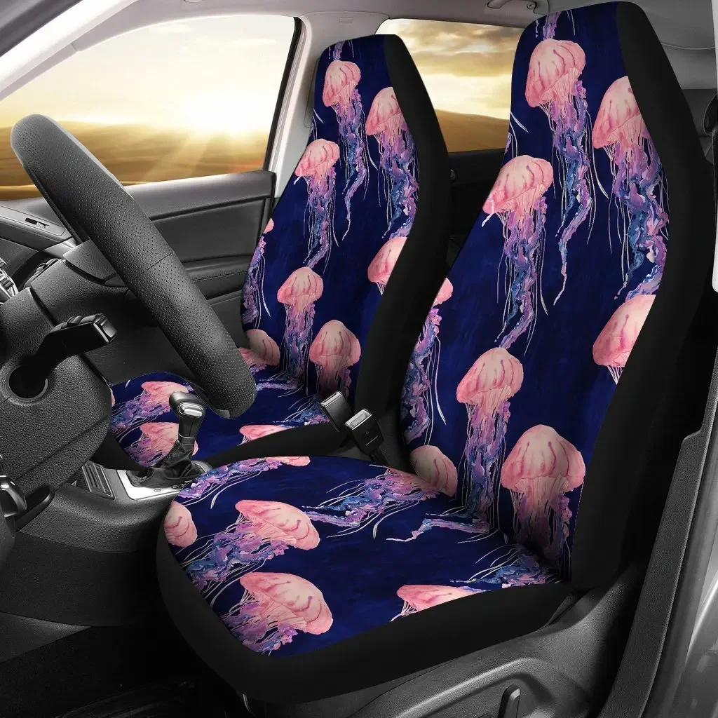 Jellyfish Print Pattern Seat Cover Car Seat Covers Set 2 Pc, Car Accessories Car Mats