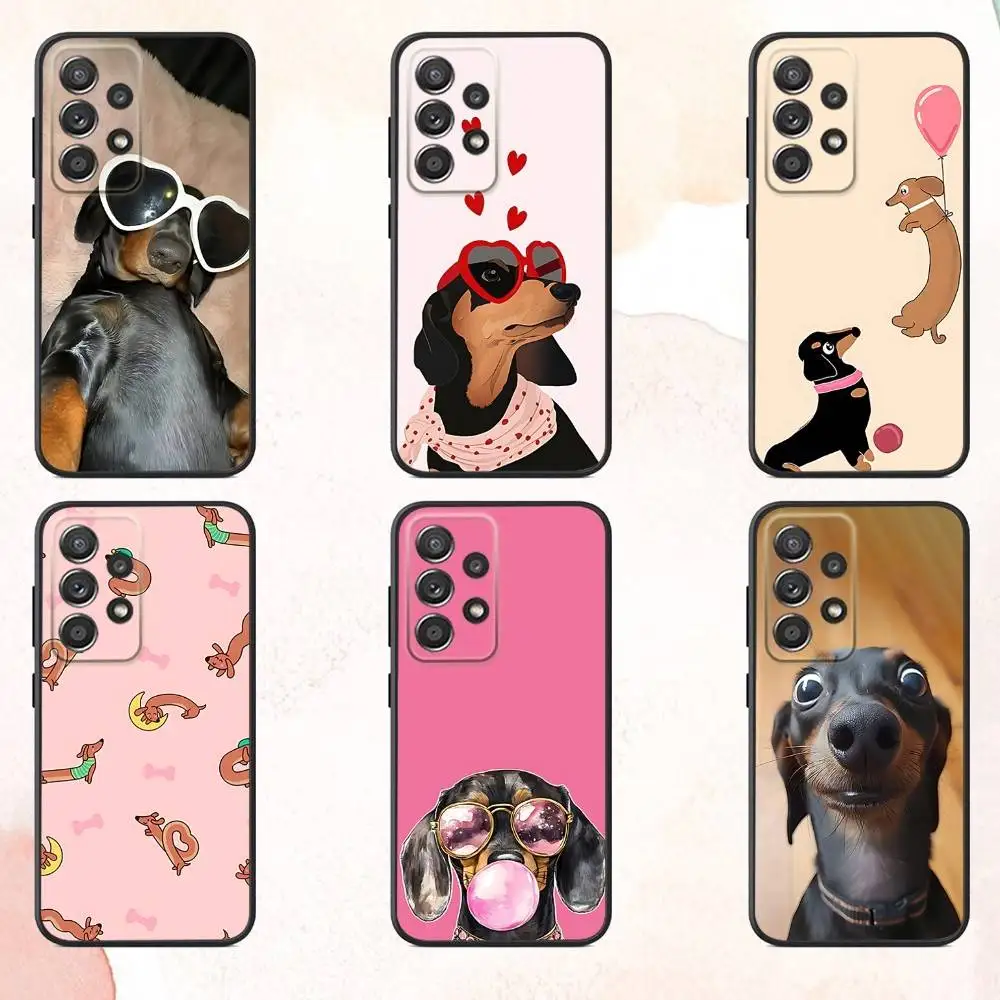 

Funny Dachshund Cute Dog Phone Case For Samsung S25,S24,S21,S22,S23,S30,Ultra,S20,Plus,Fe,Lite,Note,10,9,5G Black Cover