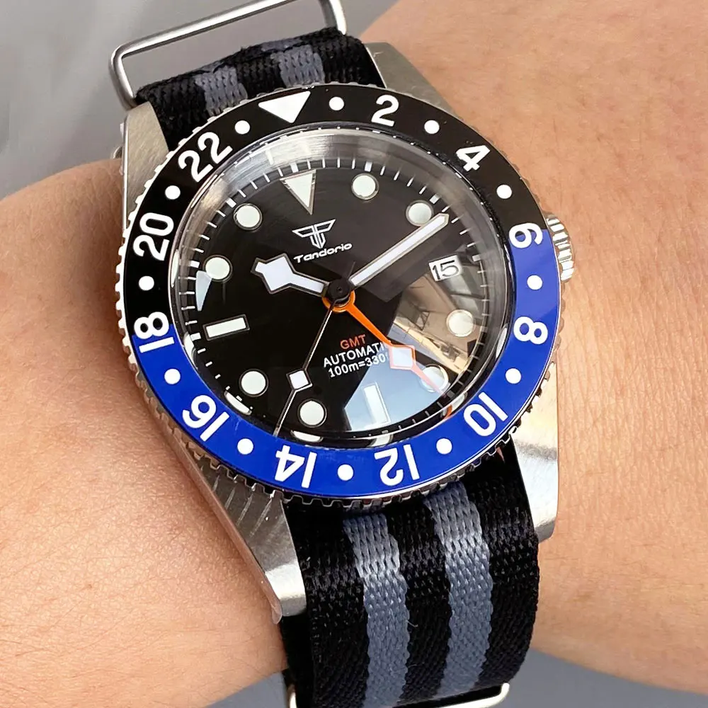 Vintage 38mm NH34A Bubble Sapphire Crystal 20ATM Waterproof GMT Automatic Movement Dive Watch Men snowflake Hand 120 Click Retro