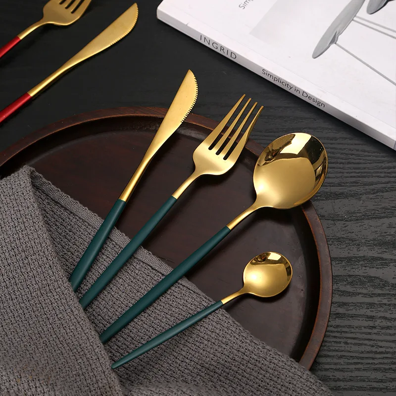 Stainless steel tableware four play pieces gift set gift box knife, fork and spoon 24set