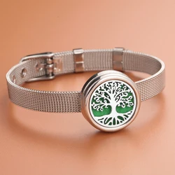 Aromatherapy Bracelet Stainless Steel Strap Wristband Perfume Essential Oils Diffuser Bracelet Locket Bracelets Aroma Jewelry