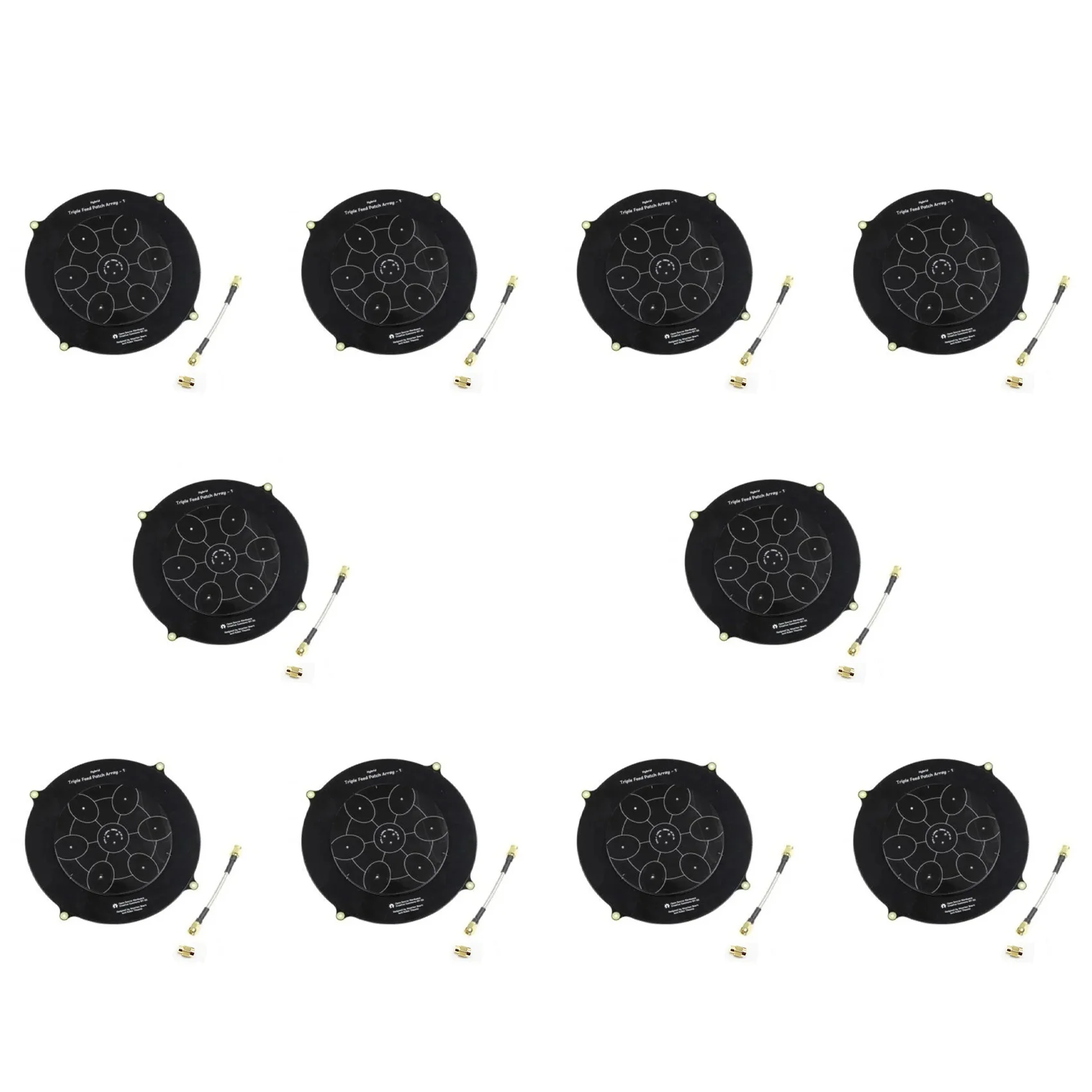 

10pcs 150mm Triple Feed Patch 5.8GHz 14DBi Pagoda Array FPV Antenna Image Transmitter Flat Panel Antenna Black