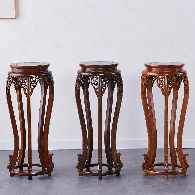 Living Room Solid Wood Plant Stand Multi-Layer FlowerPot Rack  Antique Balcony Storage Shelf Indoor Floor Fish Tank Bonsai Rack