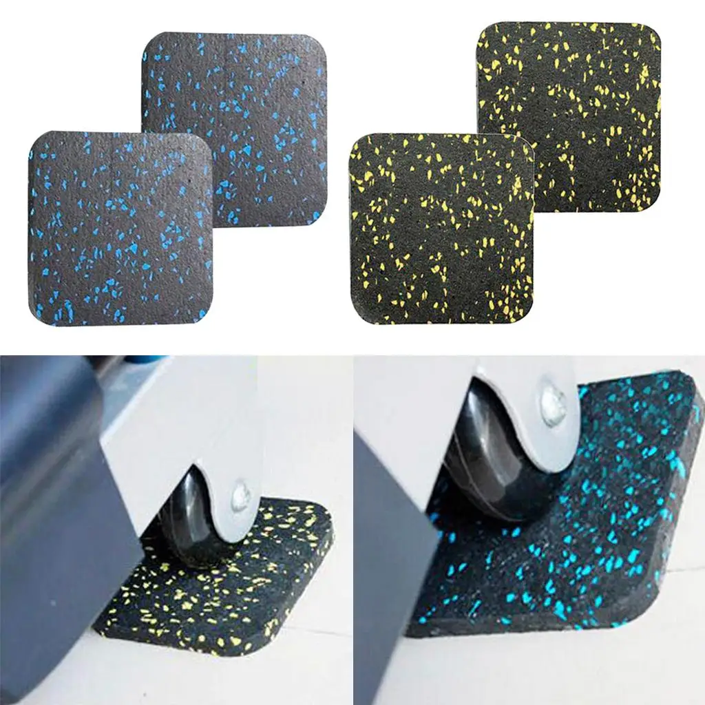 4x Treadmill Noise Absorption Mat Anti-Slip Rubber Office Exercise Cushion