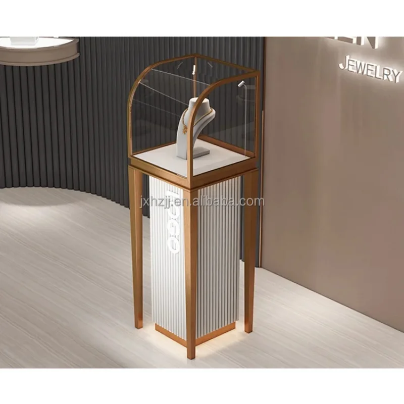 

Customize.LED Light-Accented Glass Jewelry Display Showcase Vitrinas Para Joyeria Shop Counter with Storage Features