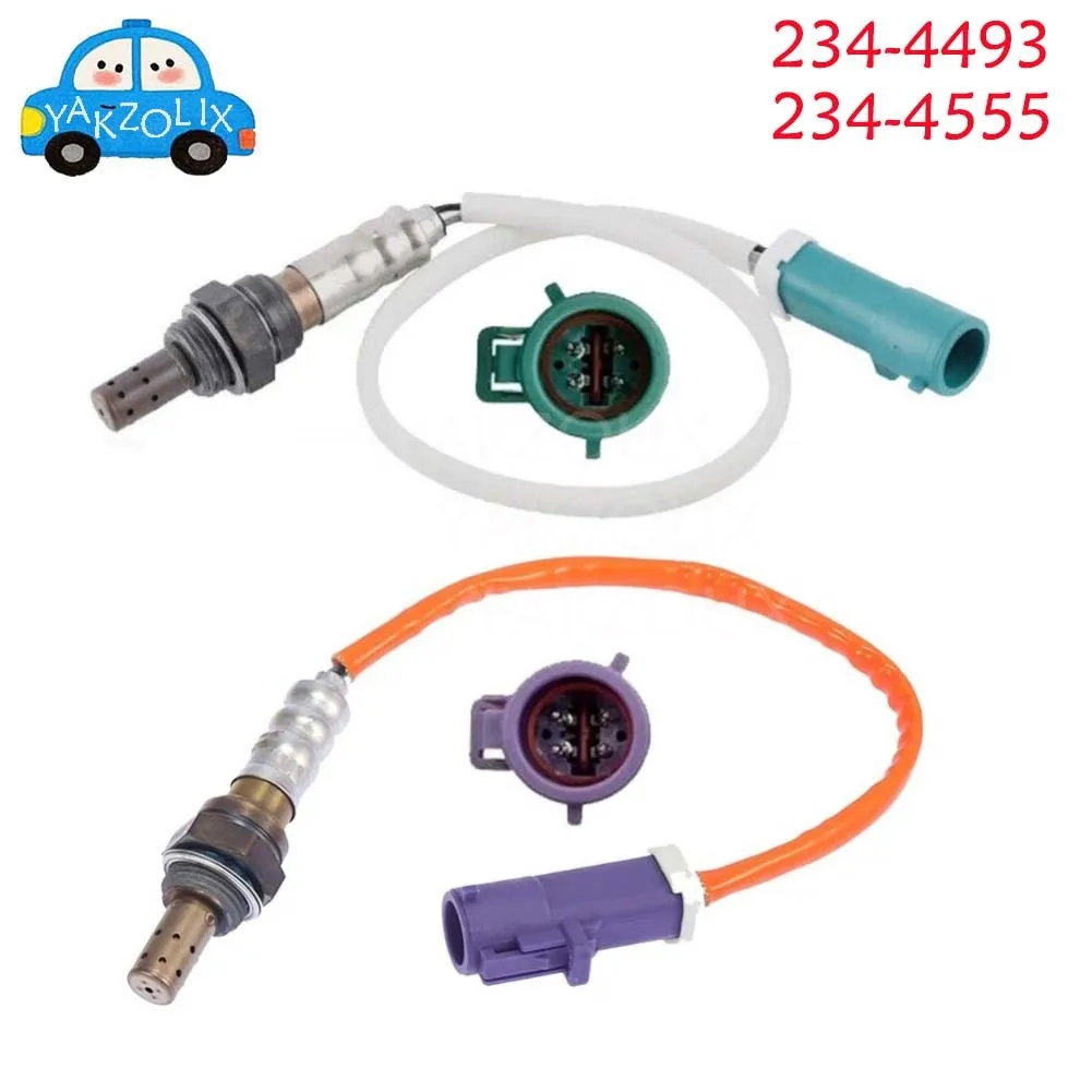 2Pcs Upstream Downstream For Ford Fiesta Naturally Aspirated 1.6L 2011-2019 Lambda O2 Oxygen Sensor 234-4493 234-4555