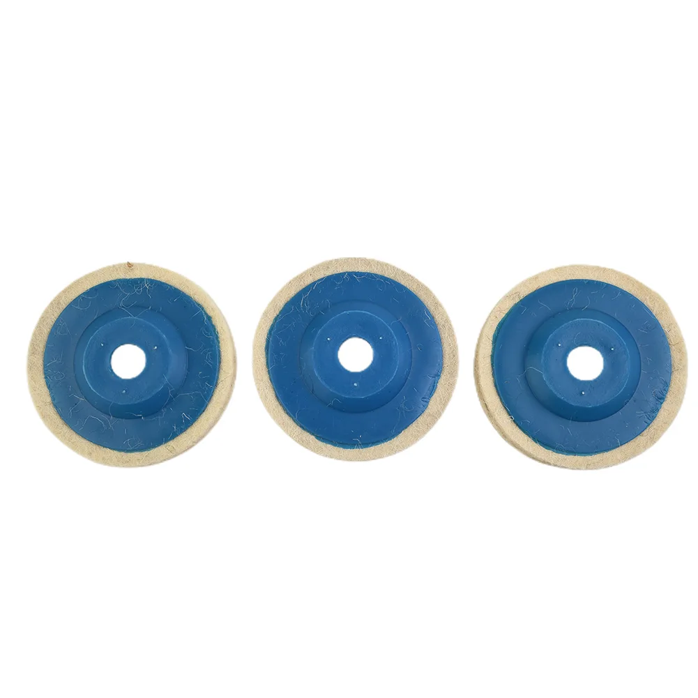 

Blue+Beige Polishing Discs Polish Grinder Wheel Felt Pads Grinding 4" Angle 3 pcs 100mm 4 Inch Wool Buffing Useful