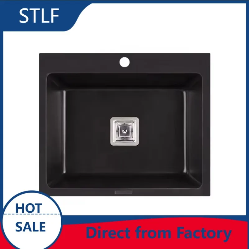 STLF High Quality  YJ610S2 Customized Kitchen Sink Philippines Composite Quartz Sink Granite Sink Kitchen