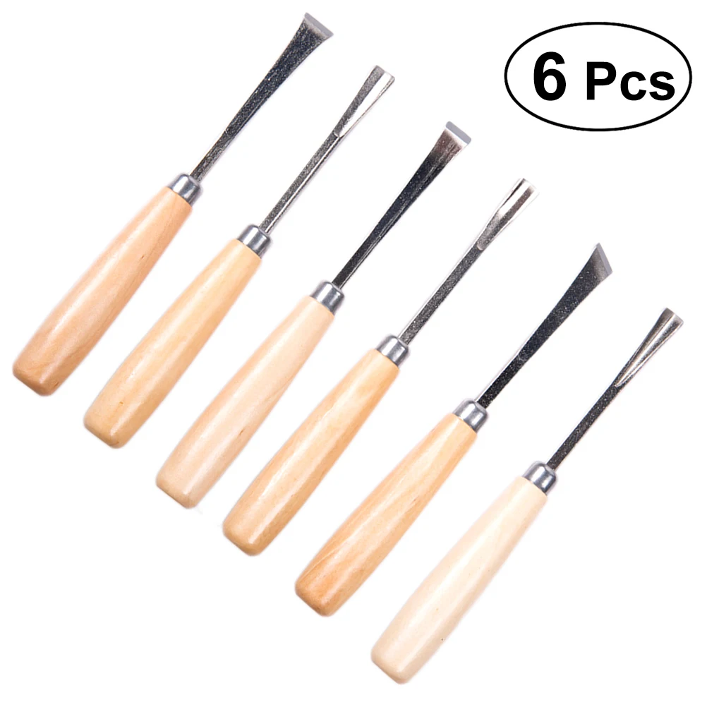 

6pcs 6 Pieces Woodworking Chisels Set Carving Tools Handheld Professional Sharpened Beginners Wooden Accessories Craftsmanship