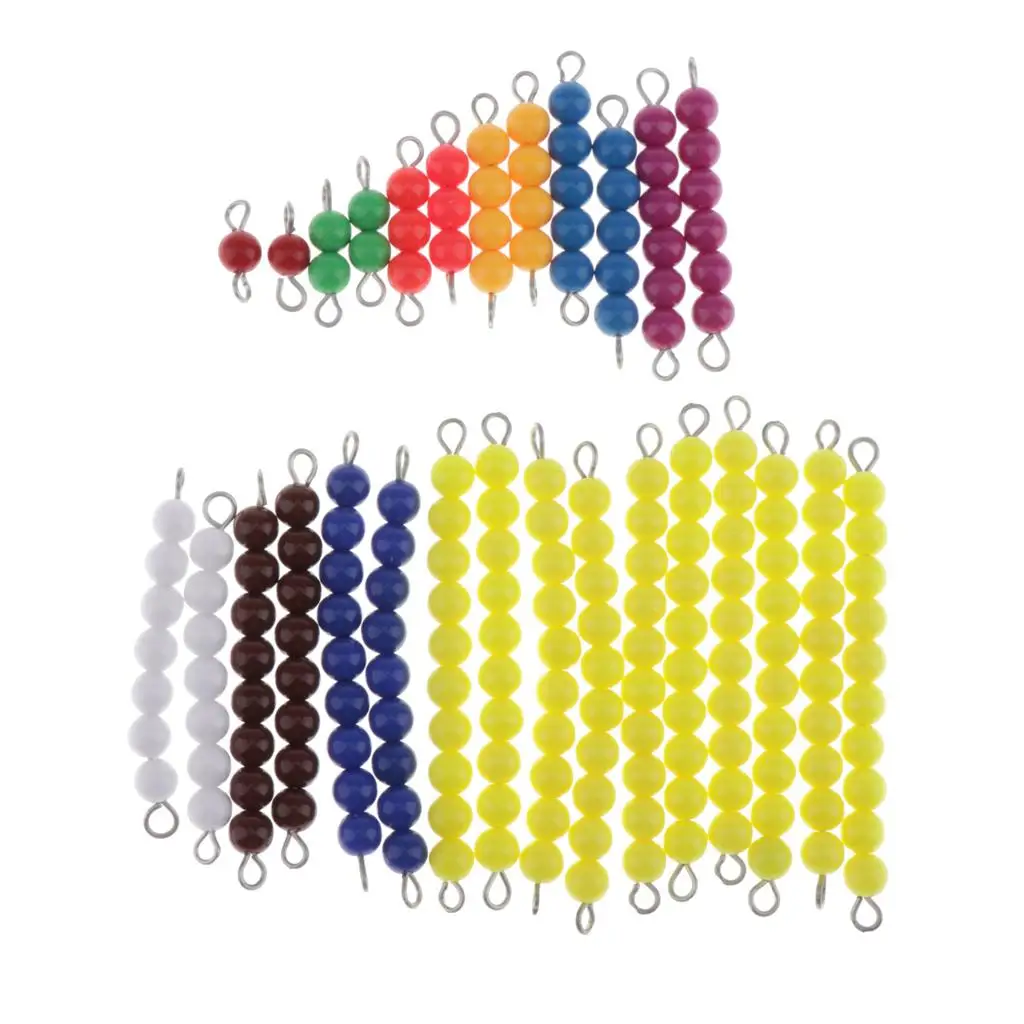 Rainbow Beads Montessori Math Manipulatives Materials - Counting