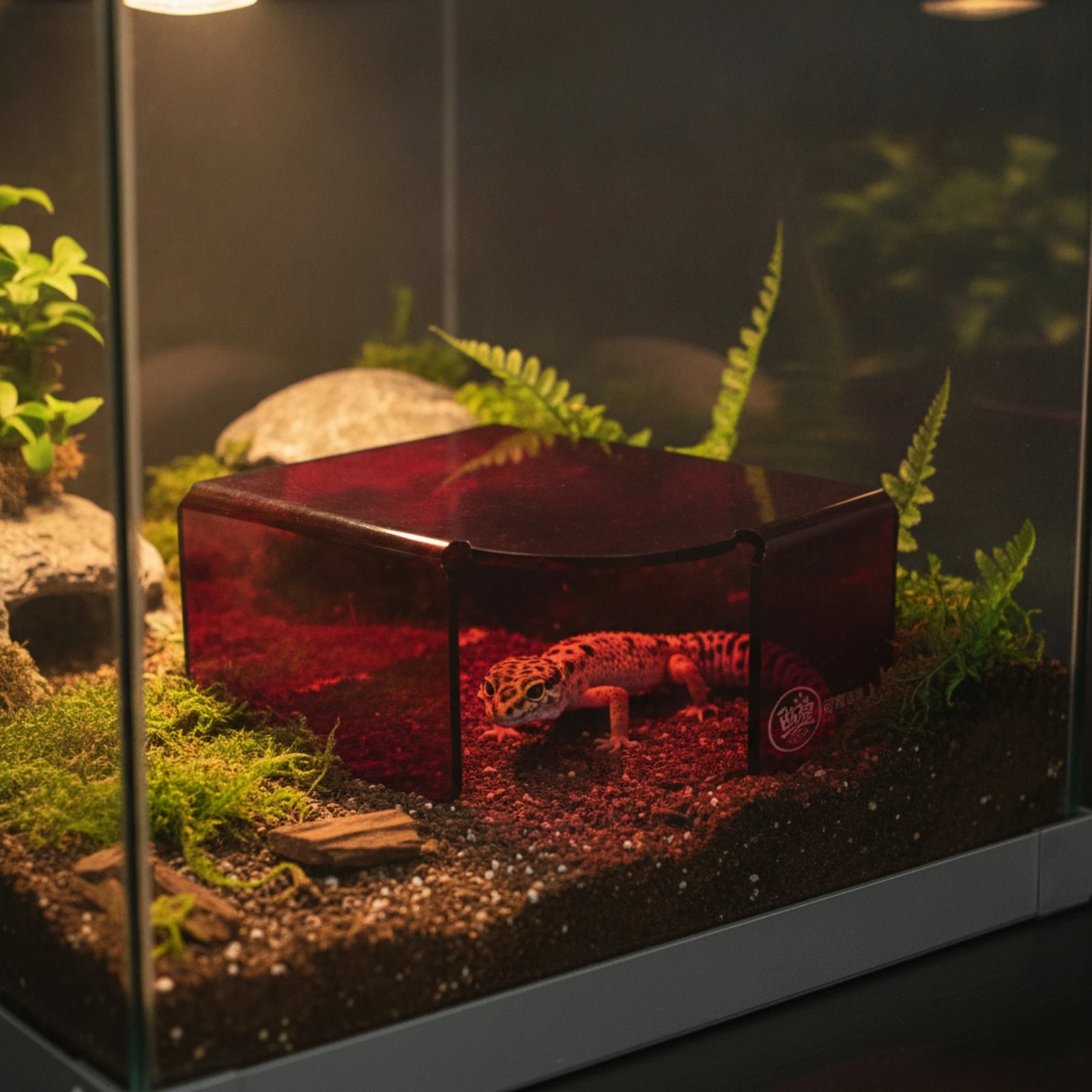 Reptile Hiding Shelter Translucent Terrarium Visual Hide Rock Hide Acrylic Hideout Low-Profile for Gecko