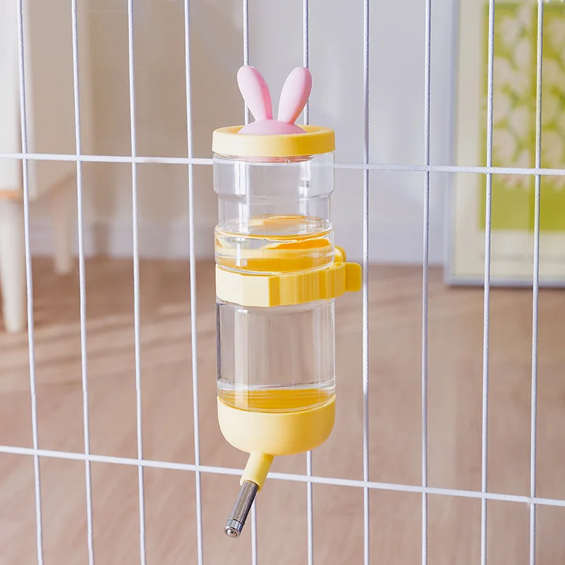 

Water Bottles Hanging Drinking Fountain Animal Dispenser Cage for Dogs Cat Pet Food and Attached
