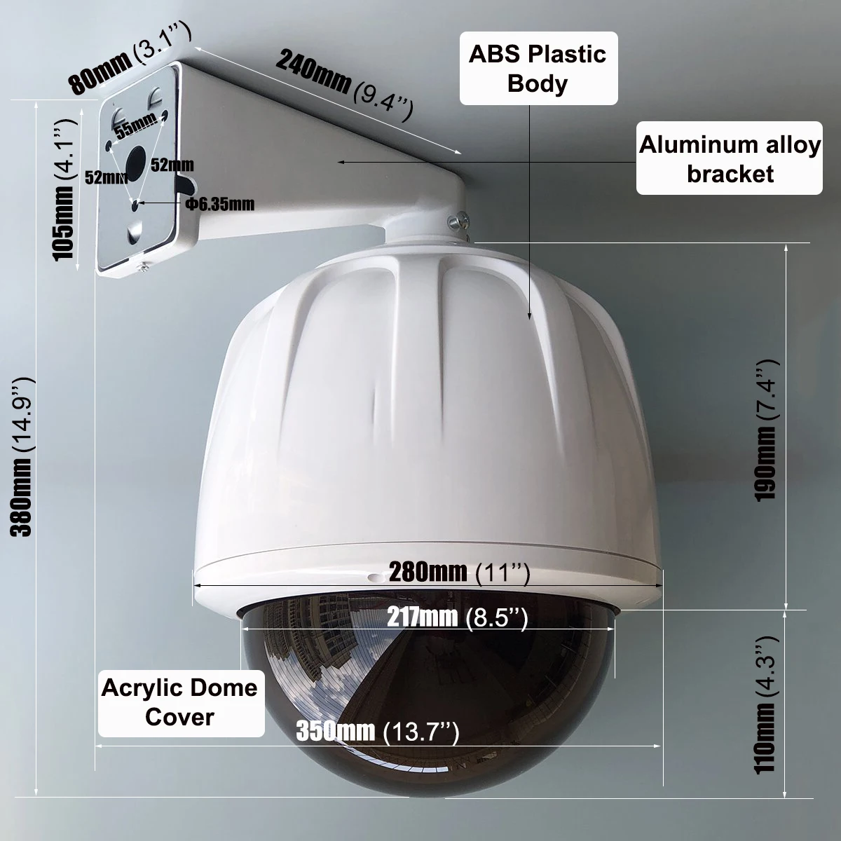 9-inch beschermhoezen schild waterdichte CCTV Dome Bullet bewakingscamera behuizing shell beveiligingscamera beschermhoes