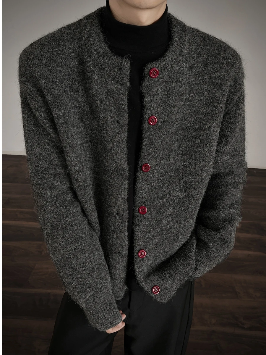 

Men's Knitted Cardigan Sweater Jaet Korean Sle Autumn Winter New Faion Casual Loose Fit Warm Polyester Fiber Long Sv...