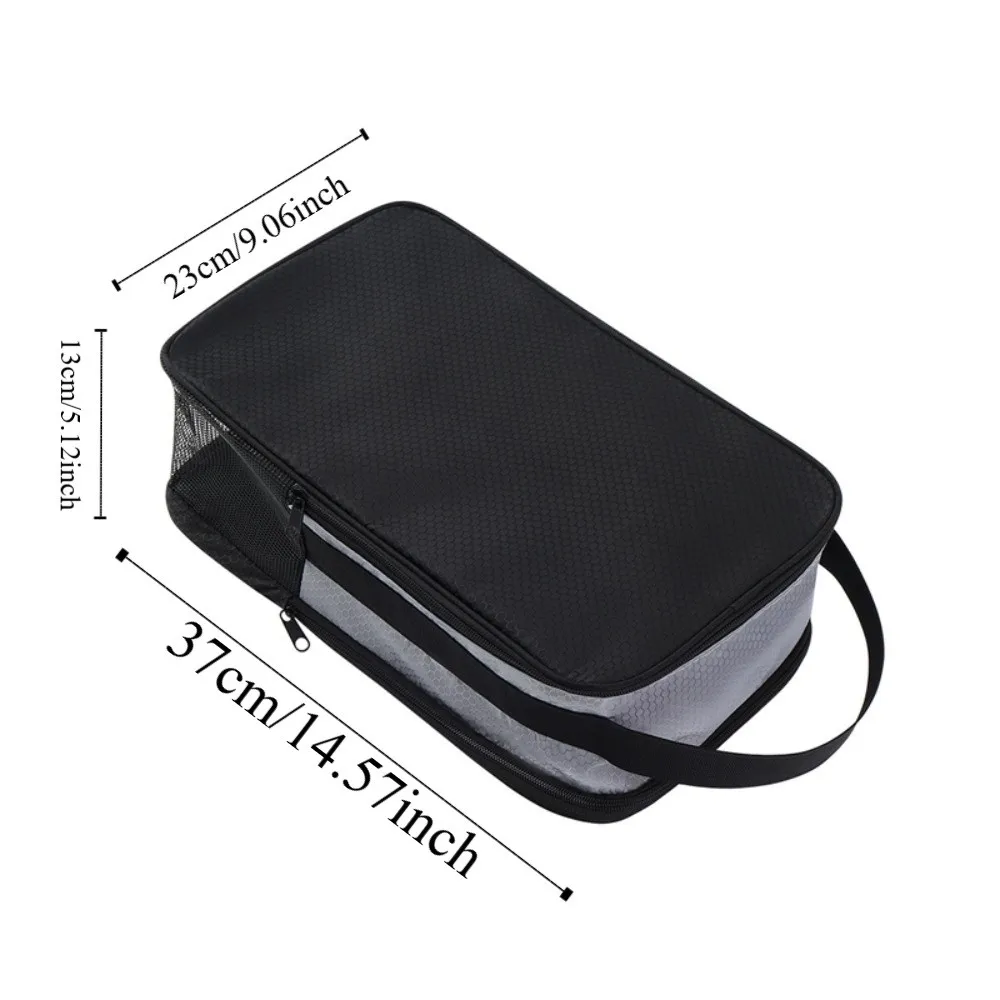 Polyester Shoes Portable Handbag Double-layer Pocket Mesh Breathable Sneakers Storage Bag Solid Color Dust-proof