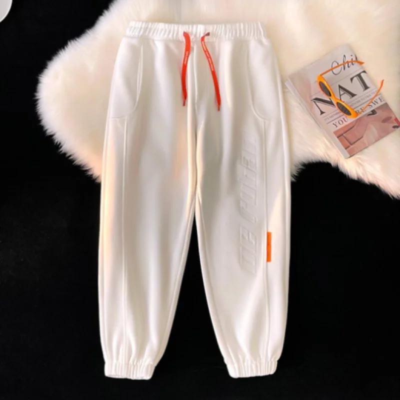 2024 New Spring and Autumn High Waist Drawstring Versatile Casual Sports Loose Oversized Trendy Brand Strap Haren Pants for Men