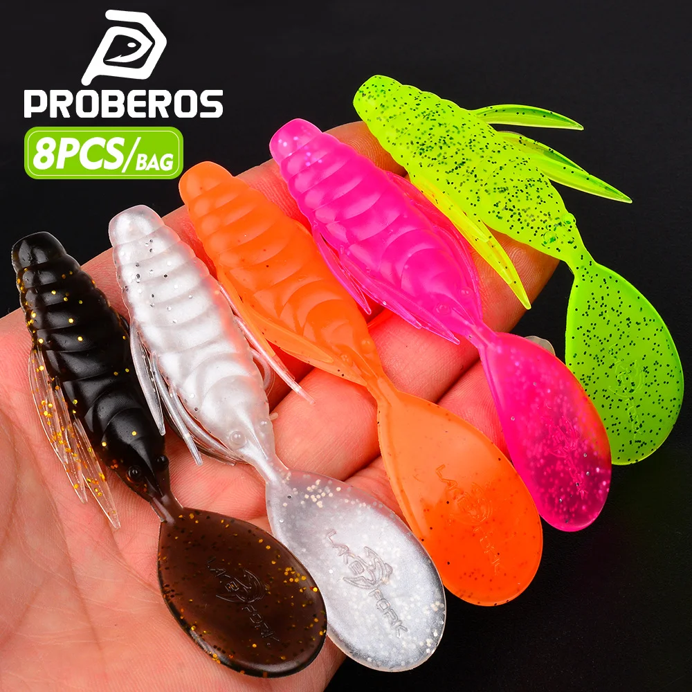 5 Stück Langschwanz-Angelköder Weichköder 9cm 5,5g Schraubgewinde Einzelner Sichelschwanz Wurm-Köder Künstliche Köder für Barsch