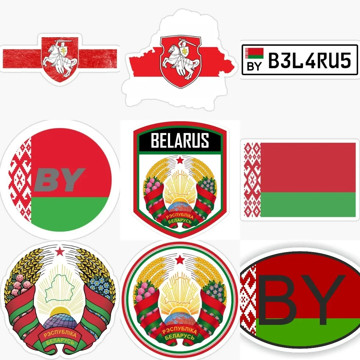 

BY Belarus Flag Map National Emblem Sticker for Decorate Window Laptop Car Truck Helmet Off-road Wall Table Decal Accessories