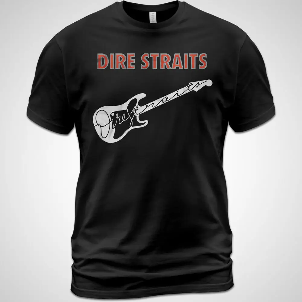 

Cotton Unisex T-shirt Dire Straits Rock Music Shirt Mark Knopfler John Illsley