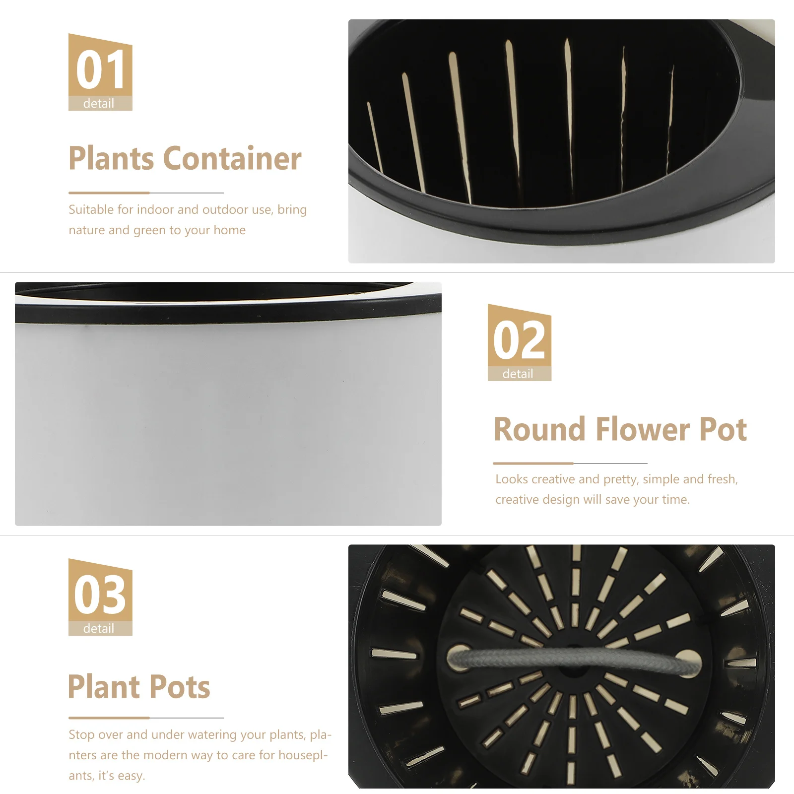 

7Pcs Self Watering Planters Indoor Outdoor Flower Pots Creative Design Easy Care Perennials Annuals Tropical Houseplants