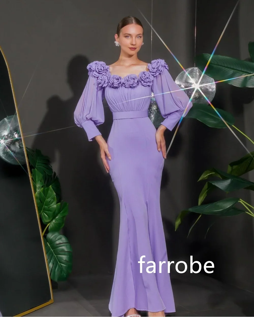 Robes de sirène à fleurs plissées en jersey personnalisées, robes mi-longues à épaules dénudées, style moderne exquis, pastol classique, robes de Rhsimples