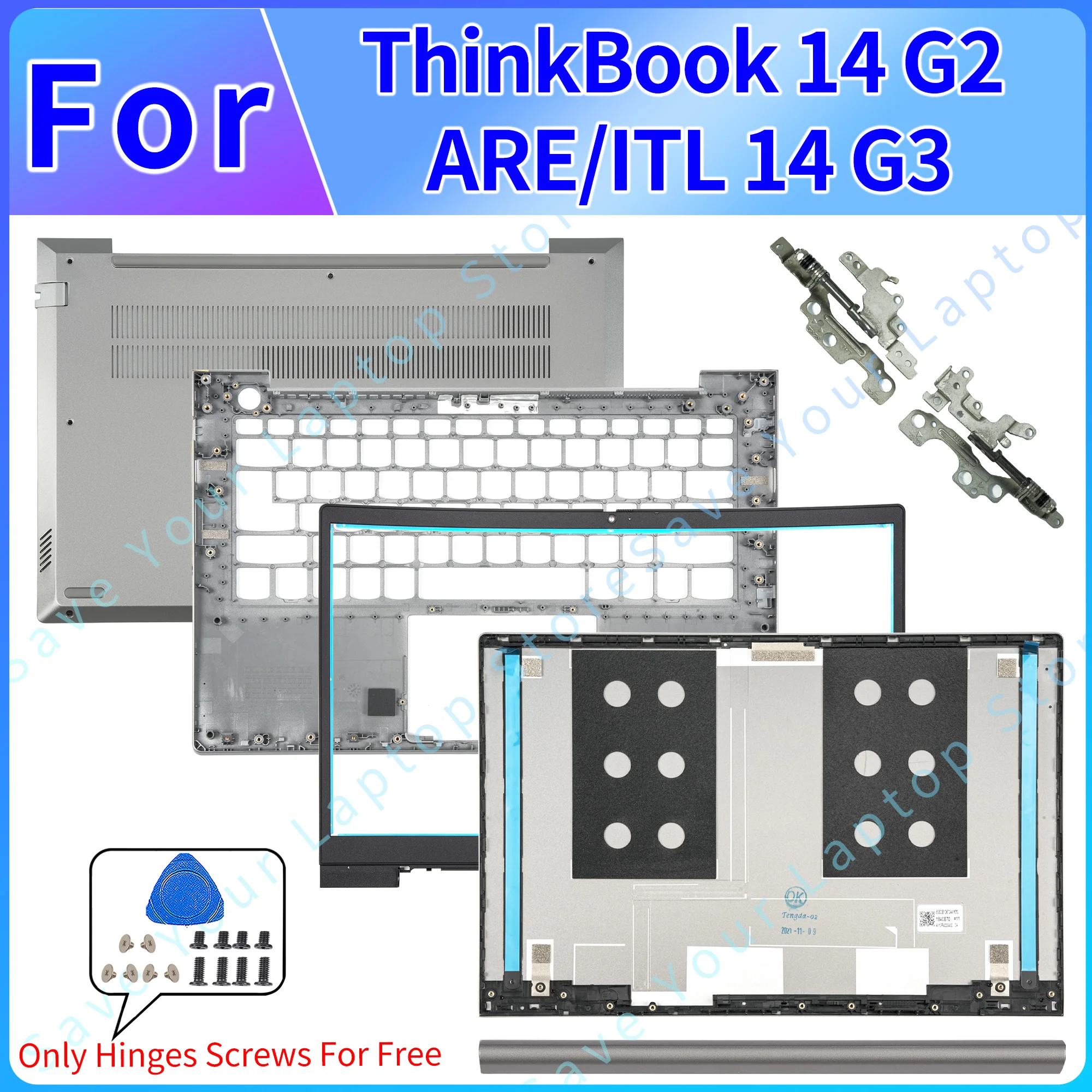 

Новые Чехлы для Lenovo ThinkBook 14 G2 ARE/ITL 14 G3 ACL, задняя крышка ЖК-дисплея, передняя панель, петли, запасные части для ноутбука