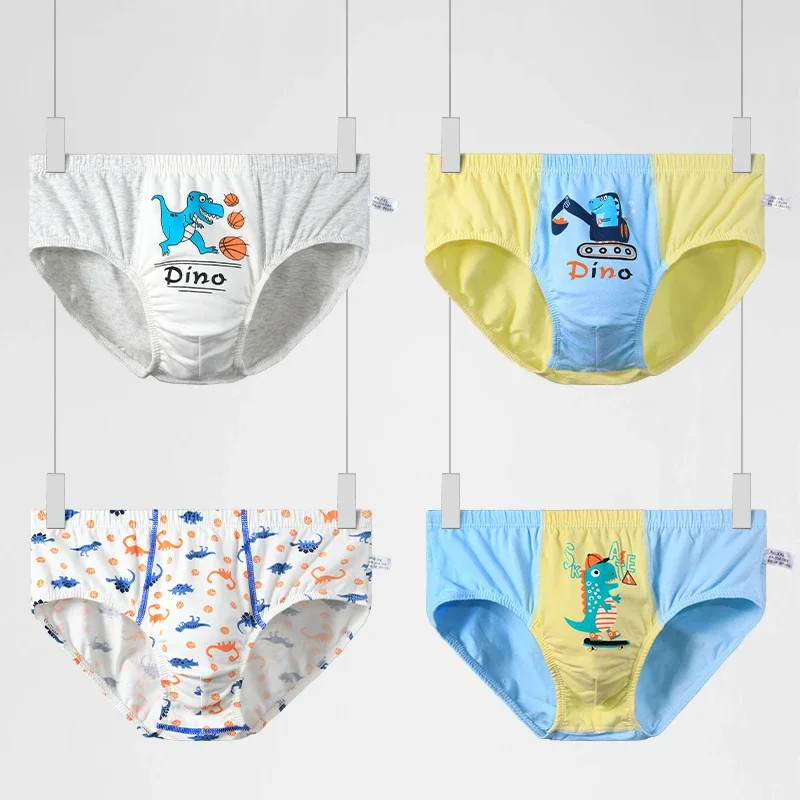 5PCS어린이 항균 속옷, 남아용 순면 100%, 어린 아이와 남아용 플랫 면, 사각 반바지