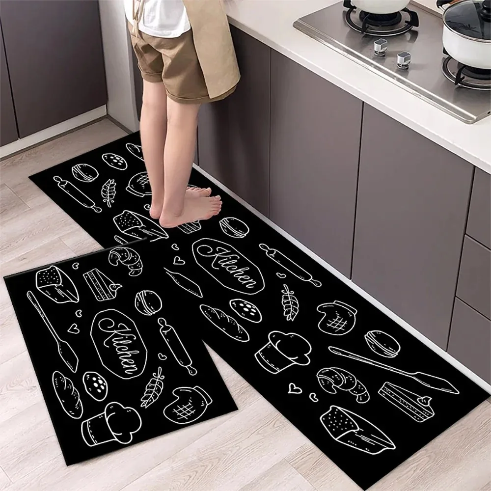 VIKAMA 1/2pc Silica Mud Kitchen Water Absorbing Rug Anti-Slip Bathroom Toilet Room Entrance Floor Mat Home Decoration