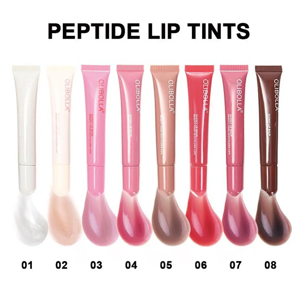 1pc Soft Tube Mirror Lip Gloss Lip Oil Nude Brown Plumping Lip Gloss Moisturising Transparent Lipgloss Beauty Cosmetics Makeup